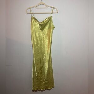 Bebé Women Size Medium Satin cowl neck Slip Midi Dress